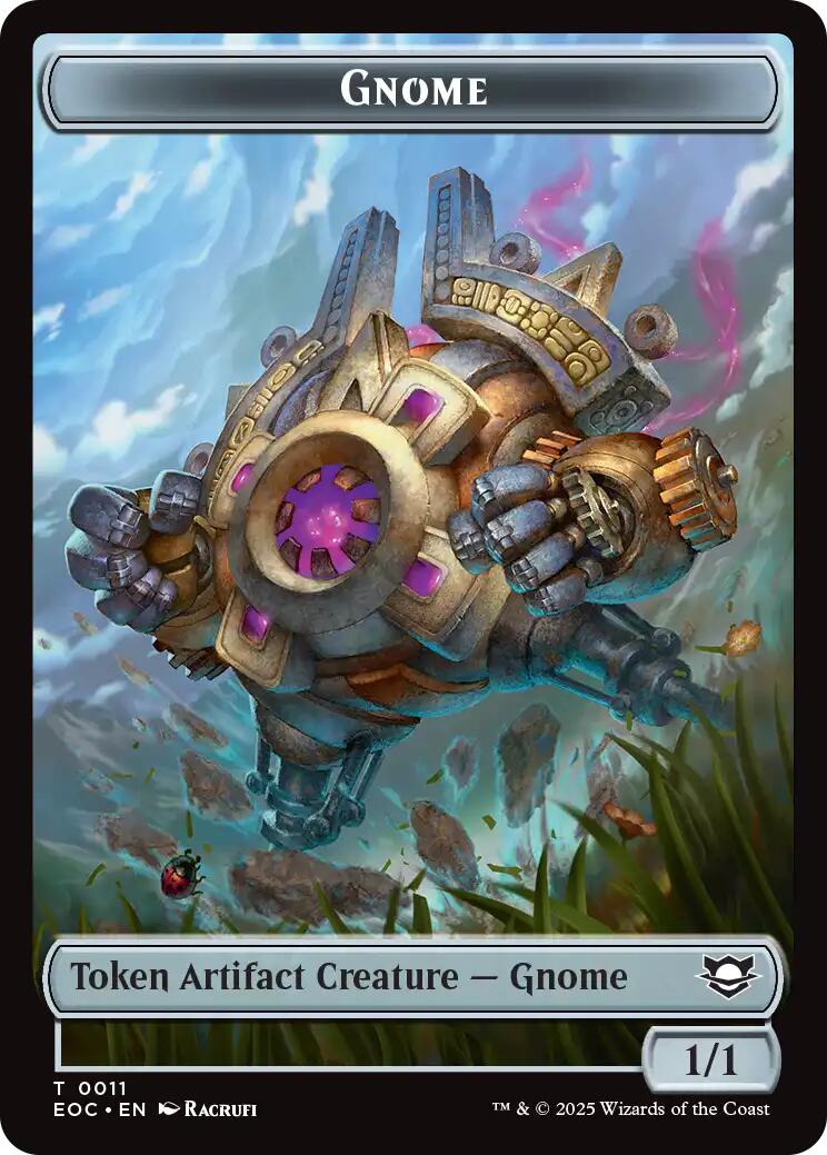 Image of Gnome // Golem (0014) Double-Sided Token [Edge of Eternities Commander Tokens]