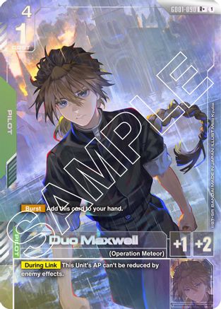 Image of Duo Maxwell (R+) (GD01-090) - Newtype Rising Holofoil