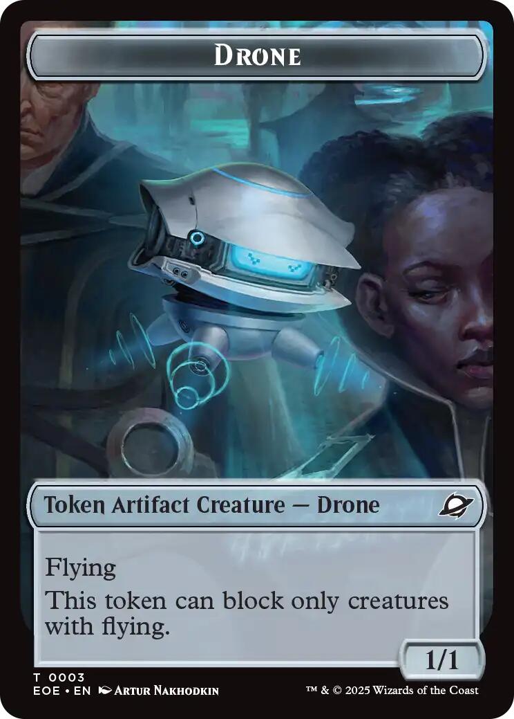 Image of Drone // Lander (0005) Doubled-Sided Token [Edge of Eternities Tokens]