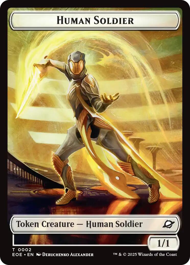 Image of Human Soldier // Lander (0008) Double-Sided Token [Edge of Eternities Tokens]