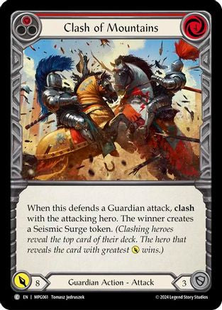 Image of Clash of Mountains (Red) [MPG061] (Mastery Pack Guardian)  Rainbow Foil