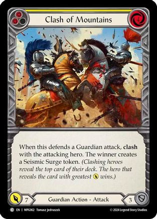 Image of Clash of Mountains (Yellow) [MPG062] (Mastery Pack Guardian)  Rainbow Foil