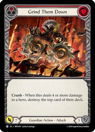 Image of Grind Them Down (Red) [MPG079] (Mastery Pack Guardian)  Rainbow Foil