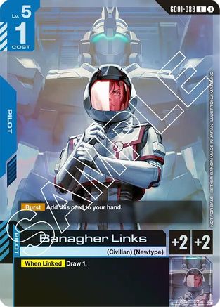 Image of Banagher Links (Launch Event) (GD01-088) - Gundam Promotional Cards Holofoil