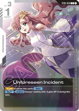Image of Unforeseen Incident (Store Tournament Participant Pack 01) (ST01-014) - Gundam Promotional Cards Holofoil