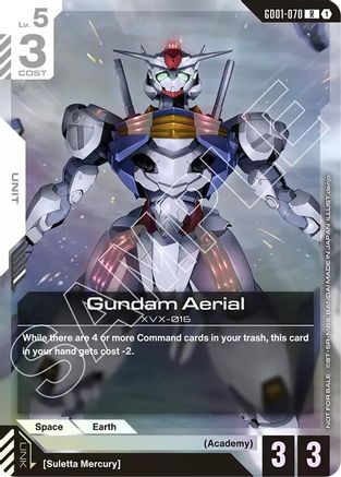 Image of Gundam Aerial (Store Tournament Participant Pack 01) (GD01-070) - Gundam Promotional Cards Holofoil