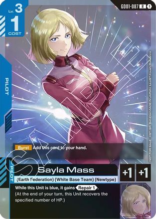 Image of Sayla Mass (Store Tournament Participant Pack 01) (GD01-087) - Gundam Promotional Cards Holofoil