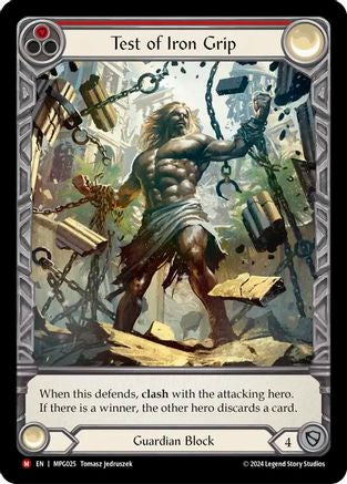 Image of Test of Iron Grip (Extended Art) [MPG025] (Mastery Pack Guardian)  Rainbow Foil
