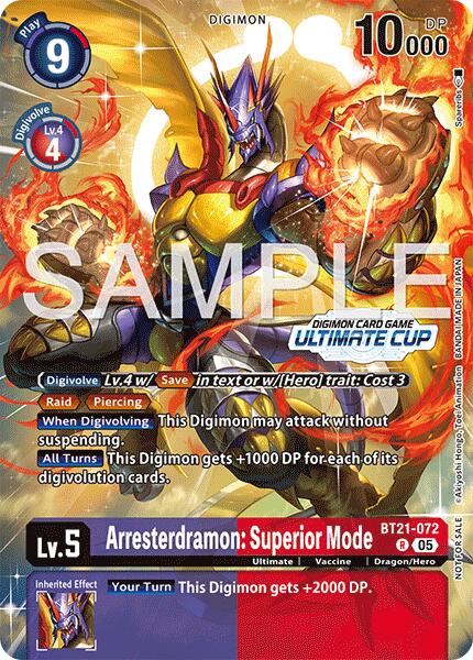 Image of Arresterdramon: Superior Mode [BT21-072] (Ultimate Cup 25-26 Season 2) [World Convergence]