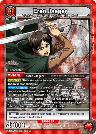 Image of Eren Jaeger (092) (UE10BT/AOT-1-092) - UE10BT Attack on Titan Foil