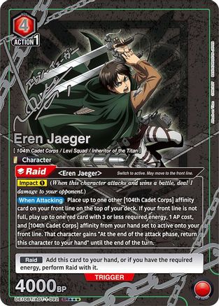 Image of Eren Jaeger (092) (SR***) (UE10BT/AOT-1-092) - UE10BT Attack on Titan Foil