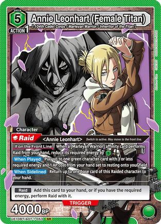 Image of Annie Leonhart (Female Titan) (UE10BT/AOT-1-053) - UE10BT Attack on Titan Foil