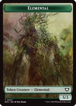 Image of Elemental (0007) // Golem (0014) Double-Sided Token [Edge of Eternities Commander Tokens]