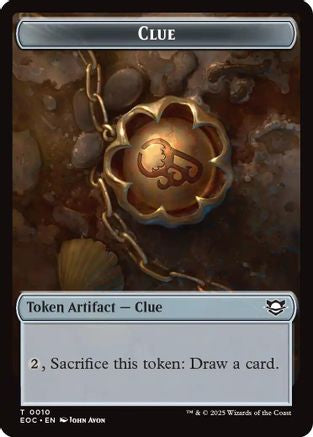 Image of Clue // Beast (0005) Double-Sided Token [Edge of Eternities Commander Tokens]