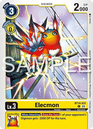 Image of Elecmon [BT14-031] (Time Stranger Demo Deck) [Digimon Demo Deck Exclusive Cards]