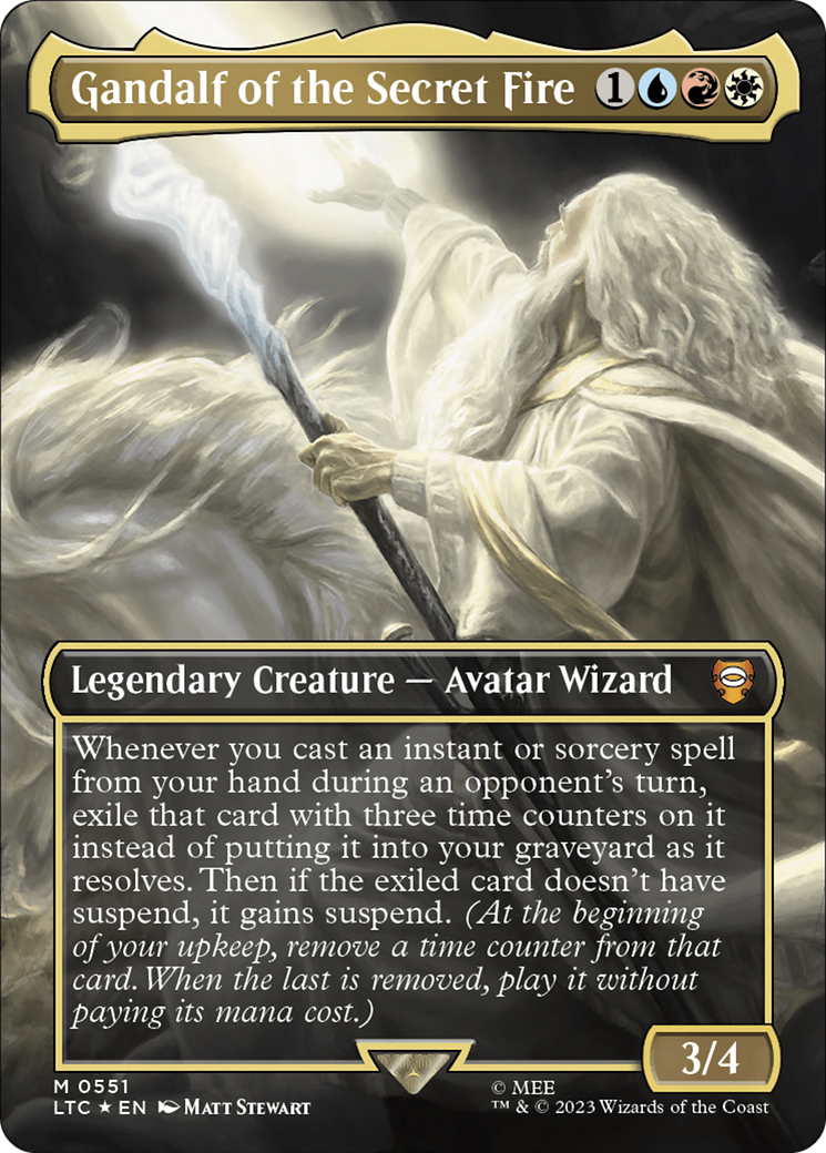 Image of Gandalf of the Secret Fire (Borderless) (Surge Foil) [The Lord of the Rings: Tales of Middle-Earth Commander]