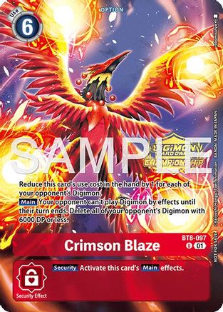 Image of Crimson Blaze [BT8-097] (Championship 25-26 Tamers Pack) [New Awakening]
