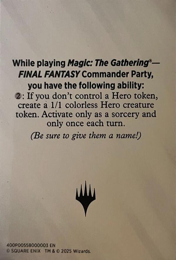 Image of Blank Hero Token [FINAL FANTASY Tokens]