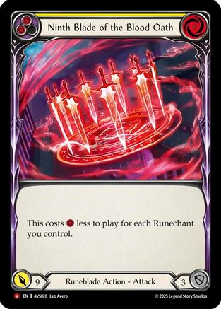 Image of Ninth Blade of the Blood Oath (Yellow) [AVS020] (Armory Deck: Legends Viserai)