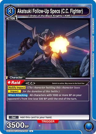 Image of Akatsuki Follow-Up Specs (C.C. Fighter) (UEX03BT/CGH-2-025) - UEX03BT CODE GEASS Lelouch of the Rebellion Vol2