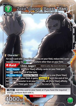 Image of Zeke Jaeger (Beast Titan) (SR*) (UE10BT/AOT-1-048) - UE10BT Attack on Titan Foil
