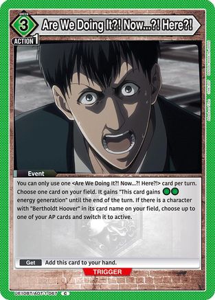 Image of Are We Doing It?! Now...?! Here?! (UE10BT/AOT-1-067) - UE10BT Attack on Titan
