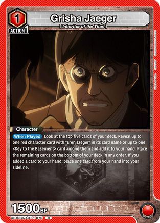 Image of Grisha Jaeger (UE10BT/AOT-1-072) - UE10BT Attack on Titan