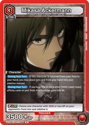 Image of Mikasa Ackermann (088) (UE10BT/AOT-1-088) - UE10BT Attack on Titan Foil