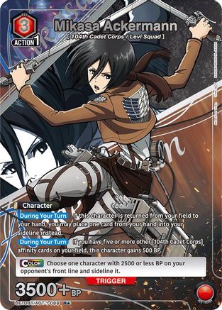 Image of Mikasa Ackermann (088) (R*) (UE10BT/AOT-1-088) - UE10BT Attack on Titan Foil