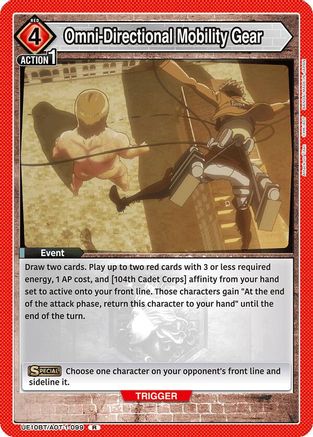 Image of Omni-Directional Mobility Gear (UE10BT/AOT-1-099) - UE10BT Attack on Titan Foil