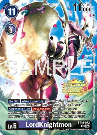 Image of LordKnightmon [BT19-072] (Championship 25-26 Tamers Pack) [Release Special Booster Ver.2.0]