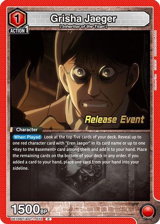 Image of Grisha Jaeger (UE10BT/AOT-1-072) - UE10BT Attack on Titan Release Event Cards