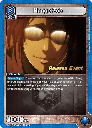 Image of Hange Zoe (003) (UE10BT/AOT-1-003) - UE10BT Attack on Titan Release Event Cards