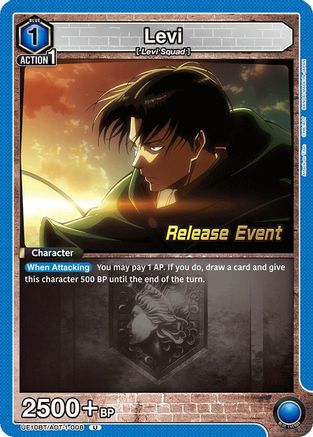 Image of Levi (008) (UE10BT/AOT-1-008) - UE10BT Attack on Titan Release Event Cards