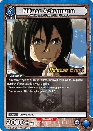 Image of Mikasa Ackermann (024) (UE10BT/AOT-1-024) - UE10BT Attack on Titan Release Event Cards