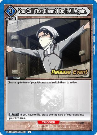 Image of You Call That Clean?! Do It All Again. (UE10BT/AOT-1-030) - UE10BT Attack on Titan Release Event Cards