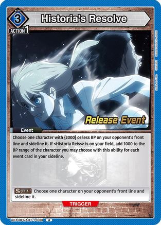 Image of Historia's Resolve (UE10BT/AOT-1-033) - UE10BT Attack on Titan Release Event Cards