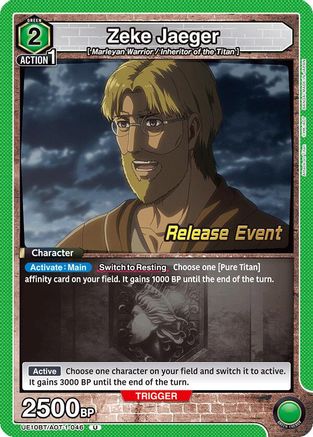 Image of Zeke Jaeger (046) (UE10BT/AOT-1-046) - UE10BT Attack on Titan Release Event Cards