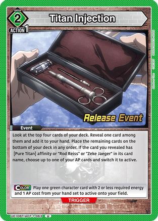 Image of Titan Injection (UE10BT/AOT-1-063) - UE10BT Attack on Titan Release Event Cards