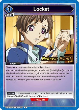 Image of Locket (UEX03BT/CGH-2-037) - UEX03BT CODE GEASS Lelouch of the Rebellion Vol2 Release Event Cards