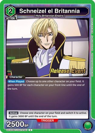 Image of Schneizel el Britannia (UEX03BT/CGH-2-051) - UEX03BT CODE GEASS Lelouch of the Rebellion Vol2 Release Event Cards