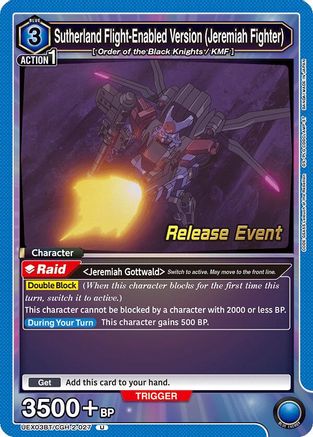 Image of Sutherland Flight-Enabled Version (Jeremiah Fighter) (UEX03BT/CGH-2-027) - UEX03BT CODE GEASS Lelouch of the Rebellion Vol2 Release Event Cards