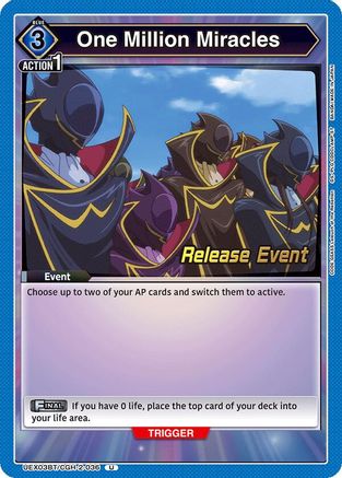 Image of One Million Miracles (UEX03BT/CGH-2-036) - UEX03BT CODE GEASS Lelouch of the Rebellion Vol2 Release Event Cards