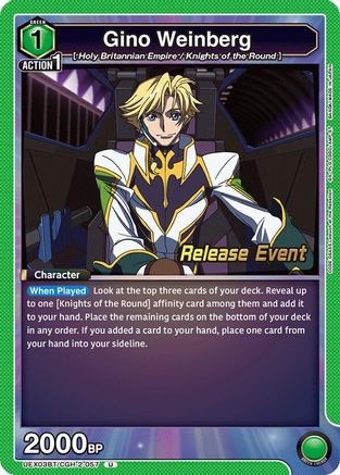 Image of Gino Weinberg (057) (UEX03BT/CGH-2-057) - UEX03BT CODE GEASS Lelouch of the Rebellion Vol2 Release Event Cards