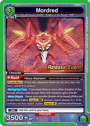 Image of Mordred (UEX03BT/CGH-2-059) - UEX03BT CODE GEASS Lelouch of the Rebellion Vol2 Release Event Cards