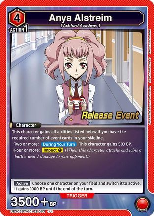 Image of Anya Alstreim (063) (UEX03BT/CGH-2-063) - UEX03BT CODE GEASS Lelouch of the Rebellion Vol2 Release Event Cards