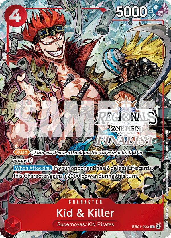 Image of Kid & Killer (Online Regional Finalist Card Set 2025 Vol.2) [One Piece Promotion Cards]