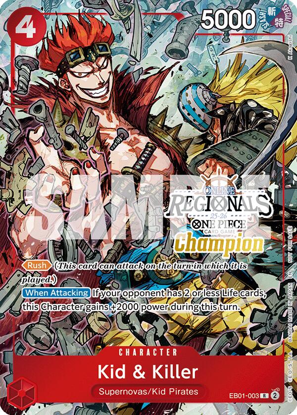 Image of Kid & Killer (Online Regional Champion Card Set 2025 Vol.2) [One Piece Promotion Cards]