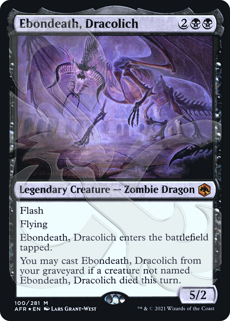 Image of Ebondeath, Dracolich (Ampersand Promo) [Dungeons & Dragons: Adventures in the Forgotten Realms Promos]