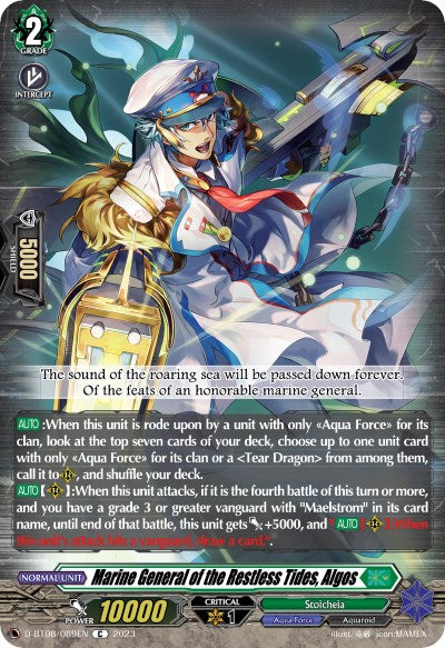 Image of Marine General of the Restless Tides, Algos (D-BT08/089EN) [Minerva Rising]